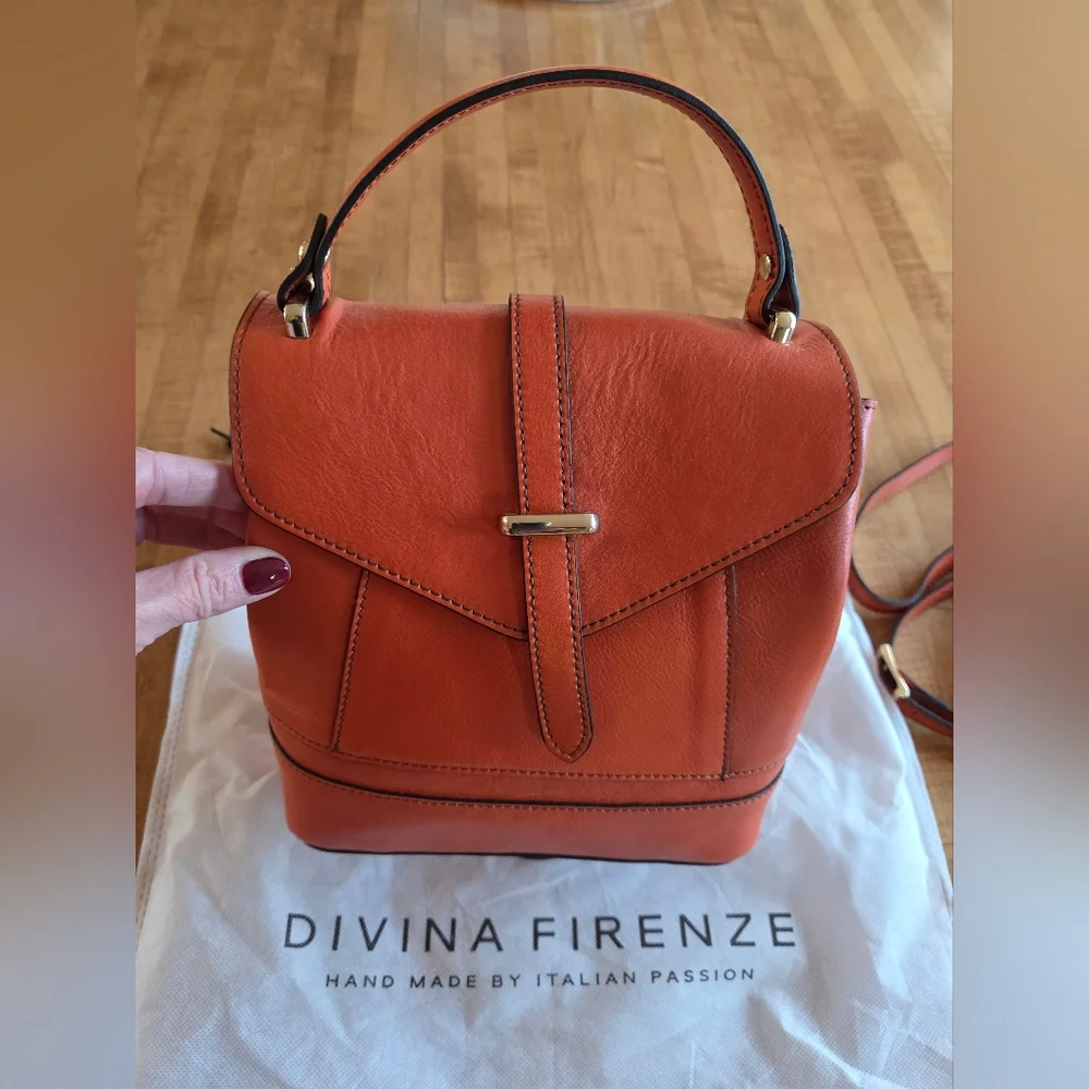 Italian Leather Handbag / Crossbody Bag Handmade By Divina Firenze - Picture 4 of 15